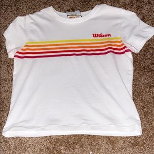 SMALL Forever 21 Crop Top Orange & White